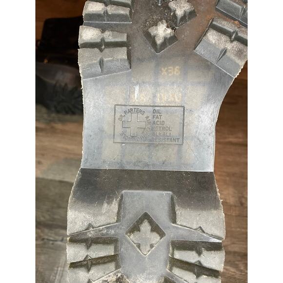 Dr. Martens Jadon Hi Black Combat Boots High Women’s 12 Rainbow Grunge Punk Boho - Picture 8 of 9